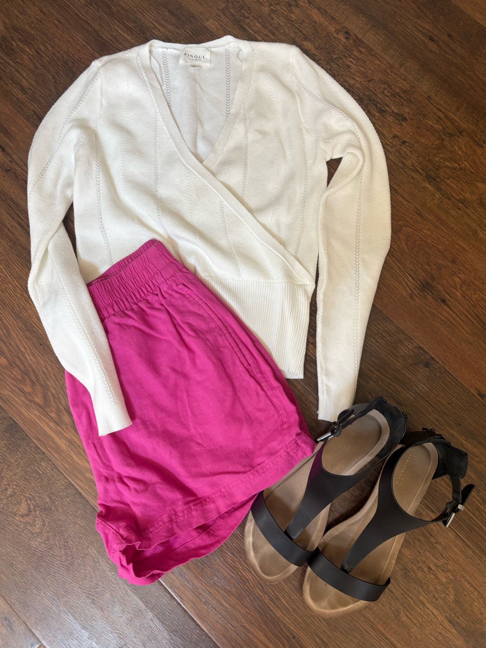 Classic Off White V-Neck Wrap Sweater
